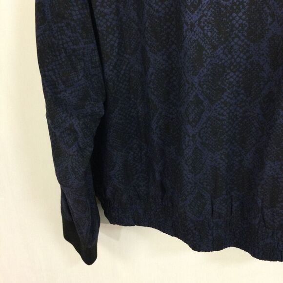 Athleta Women Brooklyn Bomber Track Python Print Full Zip Jacket Blue Sz XLarge - Picture 7 of 10